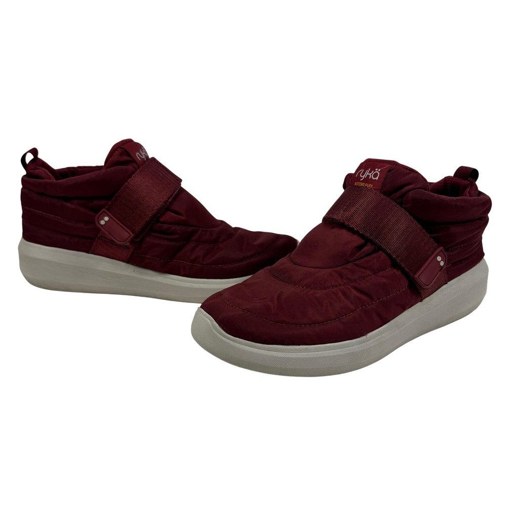 Ryka Ascend Puff Women Slip On‎ Sneaker Burgundy Quilted Comfort Size 9.5W